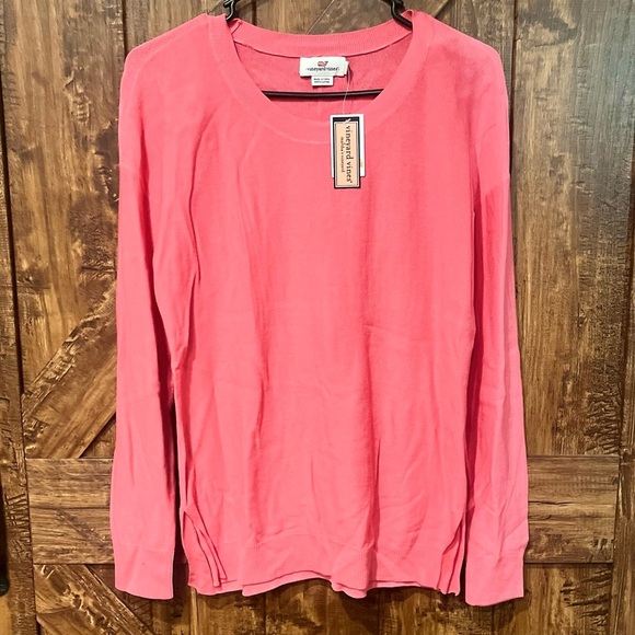Vineyard Vines Martha's Vineyard Pink Cotton Knit Sweater Top Long Sleeve NWT - Picture 2 of 7
